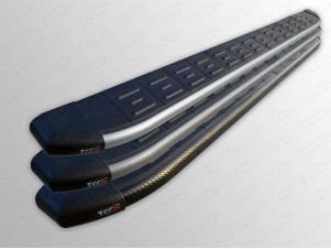 Пороги алюминиевые ТСС с накладкой для Nissan Patrol № NISPATR10-13AL